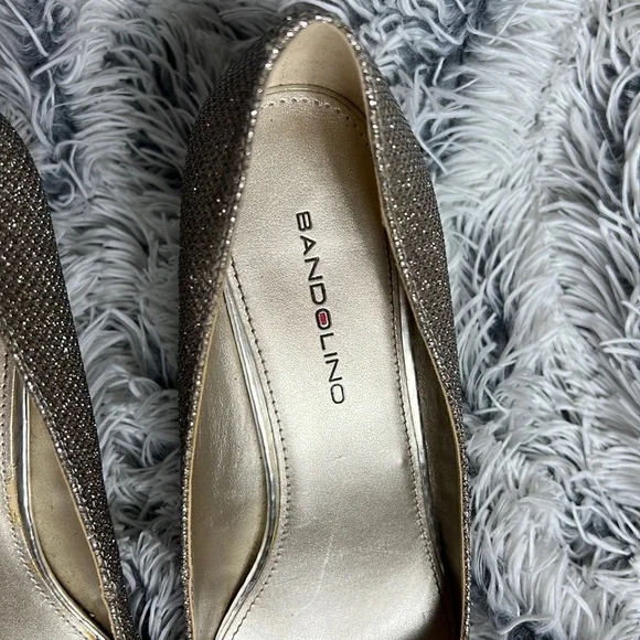 Bandolino Sz 7 1/2M Gold Sparkling Heels - Picture 7 of 9
